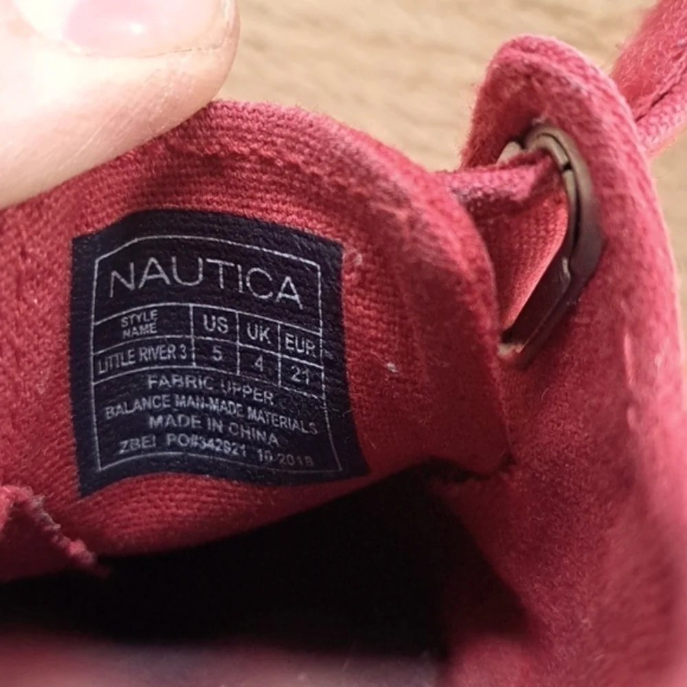 Nautica Baby Infant Velcro Strap Red Causal Loafers Nautical Boat Shoes